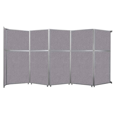 Versare Operable Wall Folding Room Divider 19'6" x 10'3/4" Cloud Gray Fabric 1070508-1